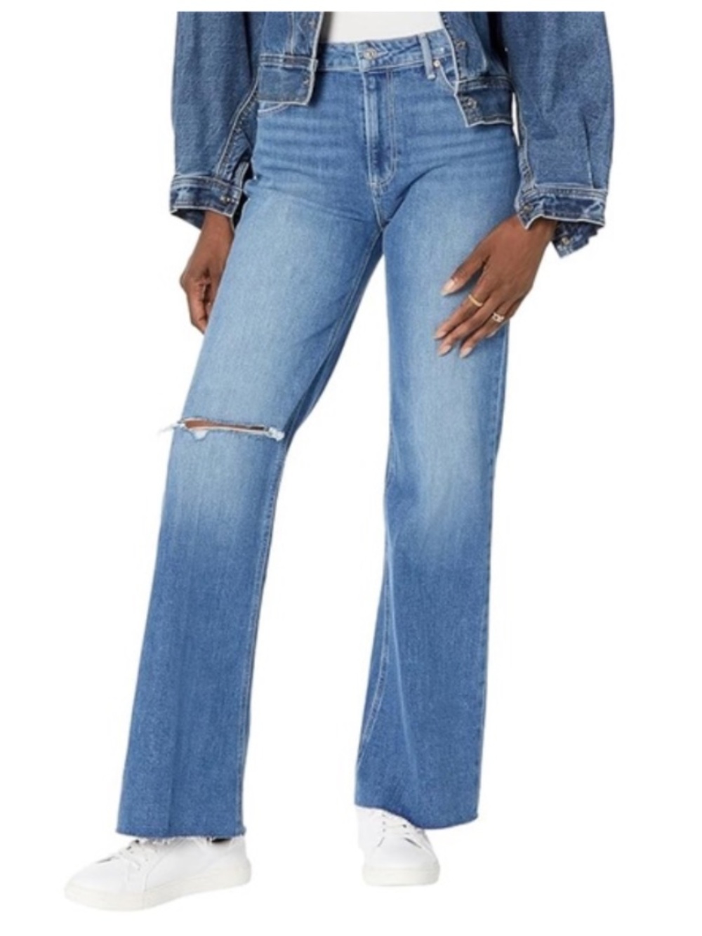 PAIGE Leenah Granada Destructed Trouser Leg Jean Size 25